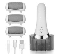 EDIMENS Electric Foot File, Portable Electric Callus Remover for Dead, Hard Skin, Cracked & Dry Skin, Rechargeable Foot Grinder Cordless Pedicure Tool with 3 Roller Heads for Women, Men's Foot Care