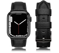 EDIMENS Genuine Leather Strap Compatible with Apple Watch 42mm(Series 3/2/1) 44mm 45mm 46mm,Replacement Leather Straps Compatible with Apple iWatch Series 10 9 8 7 6 5 4 3 2 1 SE Men Women