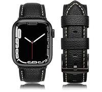 EDIMENS Genuine Leather Strap Compatible with Apple Watch 42mm(Series 3/2/1) 44mm 45mm 46mm,Replacement Leather Straps Compatible with Apple iWatch Series 10 9 8 7 6 5 4 3 2 1 SE Men Women