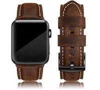 EDIMENS Genuine Leather Strap Compatible with Apple Watch 42mm(Series 3/2/1) 44mm 45mm 46mm,Replacement Leather Straps Compatible with Apple iWatch Series 10 9 8 7 6 5 4 3 2 1 SE Men Women