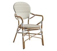 edinburg rattan garden armchair with wooden frame in natural