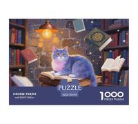 Edinburgh Blue Cat Wooden Jigsaw Puzzle Waterproof 1000 Piece Puzzles for Adults Gifts Challenging And Brainteasing Home Decoration