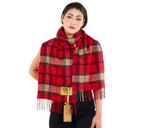 EDINBURGH CASHMERE 100% Pure Genuine Lambswool Scarf, Shawls and Wraps for Men and Women, Ultra Soft and Cozy, Comes with Gift Box Packaging, Red