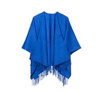 Edinburgh Cashmere 100% Pure Lambswool - 124x125 cm, Extra Fine Big Plain Cape Featured in Vogue, GQ, Tatler & Grazia | Winter Wear & Apparel, Navy