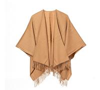 Edinburgh Cashmere 100% Pure Lambswool - 124x125 cm, Extra Fine Big Plain Cape Featured in Vogue, GQ, Tatler & Grazia | Winter Wear & Apparel, Camel