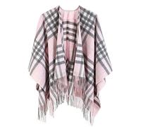 Edinburgh Cashmere 100% Pure Lambswool Cape - 124x125 cm, Extra Fine Cape Featured in Vogue, GQ, Tatler & Grazia | Winter Wear & Apparel, Ivory Check