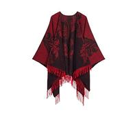 Edinburgh Cashmere Pure Lambswool Open Front Poncho Cape Coat Shawl and Wrap for Women,