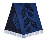Edinburgh Cashmere Reversible Pure Lambswool Long Scarf, Shawls & Wraps for Women, Double Sided Stole with Fringed Edges, Warm Winter Neck Wrap for men, Featured in Vogue, Grazia(Navy/Light Blue)