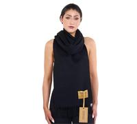 Edinburgh Cashmere Scarf Plain Black 100% Pure Lambswool
