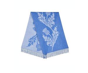 EDINBURGH CASHMERE Two Tone Soft Pure Lambswool Long Stole, Shawls & Wraps for Women, Reversible Scarf with Fringed Edges, Winter Neck Wrap for men, Featured in Vogue, Grazia, Tatler(Blue/Silver Blue)