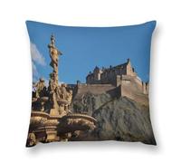Edinburgh Castle Fontana Throw Pillow Cases 1 Pack Short Plush Pillowcases Cover for Cushion Sofa