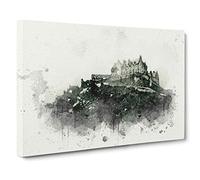 Edinburgh Castle in Scotland in Abstract Canvas Print for Living Room Bedroom Home Office Décor, Wall Art Picture Ready to Hang, 30 x 20 Inch (76 x 50 cm)