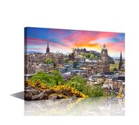 Edinburgh Castle Scotland Canvas Wall Art Edinburgh Scotland Home Decor 1 Piece Wall Decorations UK Wall Paintings Artwork for Home Walls Framed Ready to Hang Posters and Prints (12''Wx 18''H)