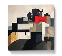 Edinburgh Castle Suprematism No.1 Canvas Print | Gallery Wrapped 30mm Frame Wall Art | 20x20 inches | Ready to Hang | Modern Cityscape Picture | Living Room Bedroom Lounge Office