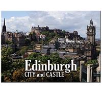 Edinburgh City and Castle Scenic Metallic Fridge Magnet