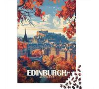 Edinburgh Cityscape Jigsaw Puzzle 1000 Pieces, Contemporary City Horizon, Relaxing Challenge, Thick Cardboard Pieces, Travel Gift for Adults, 70x50cm/1000pcs