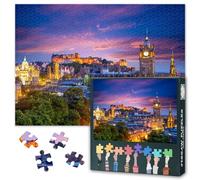 Edinburgh Cityscape Jigsaw Puzzle for Adults - 1000 Piece Puzzles Edinburgh Night Scene View from Calton Hill, Challenging Puzzles Game for Birthday Gifts 50x70 cm