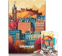 Edinburgh Cityscape Jigsaw Puzzles for Adults 1000 Piece Puzzle,Help The Brain Exercise Addictive Toys to Cultivate Patience A Work of Art 75x50cm