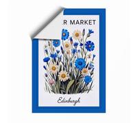 Edinburgh Flower Market Botanical Unframed Wall Art Print A1 (84.1×59.4cm), Wall Decor for Living Room, Bedroom, Office & Home, Art Gift