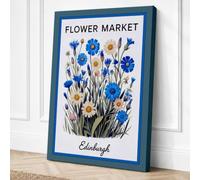 Edinburgh Flower Market Canvas Wall Art Print 24x16 Inch