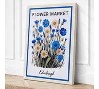 Edinburgh Flower Market Canvas Wall Art Print 36x24 Inch