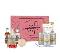 Edinburgh Gin Congratulations Gift Set - 3 x 50ml Gin Liqueurs, 3 x Mixers & Mr Filbert’s Snacks | Premium Gin Tasting Gift Box | Alcohol Gift for Him or Her