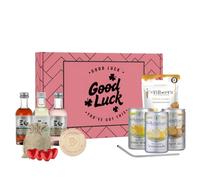 Edinburgh Gin Good Luck Gift Set - 3 x 50ml Gin Liqueurs, 3 x Mixers & Mr Filbert’s Snacks | Premium Gin Tasting Gift Box | Alcohol Gift for Him or Her