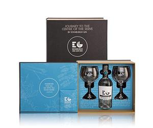 Edinburgh Gin ‘Journey to the Centre of the Serve' Gin Gift Pack with Two Branded Glasses (70cl) - Perfect for Christmas