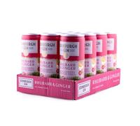 Edinburgh Gin Rhubarb & Ginger Gin Liqueur and Ginger Ale Ready To Drink Cocktail Can 5% ABV | 250ml | Pack of 12 | Balanced and Warming | The Perfect Liqueur Serve On The Move