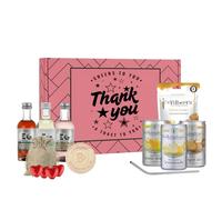 Edinburgh Gin Thank You Gift Set - 3 x 50ml Gin Liqueurs, 3 x Mixers & Mr Filbert’s Snacks | Premium Gin Tasting Gift Box | Alcohol Gift for Him or Her