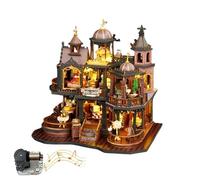 Edinburgh Gothic Castle DIY Dollhouse Kit | 3-Level Medieval European Mansion Scene | Elegant Noble’s Observatory Tower | Craft Gift for Adults (Edinburgh Gothic Castle B)