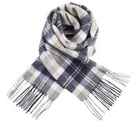 Edinburgh Luxury Lambswool Scarf, Bannockbane Silver Tartan Plaid Pattern, 100% Pure Wool Winter Wrap