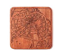 Edinburgh Map Coaster, One Piece, Sapele Wooden Coaster with City map, Multiple City Optional, Handmade