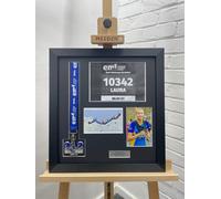 Edinburgh Marathon 2024 Medal Frame: Diy Running Bib & Photo Display - Mahogany Frame/white Mount