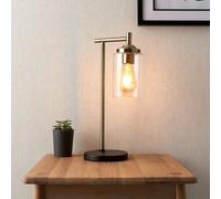 Edinburgh Matt Black Antique Brass Effect Table Lamp