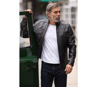 'Edinburgh' Real Leather Bomber Jacket Ashwood Leather Black XL