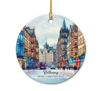 Edinburgh Scotland Christmas Decorations Unique Xmas Pendant Funny Christmas Tree Hanging Ornament For Wedding New Years Holiday
