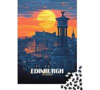 Edinburgh Scotland Cityscape at Sunset 1000 Piece Jigsaw Puzzle, Modern City Skyline, Screen-Free Fun, Matte Printed Jigsaw, Birthday Gift for Adults, Adult Puzzle, 70x50cm/1000pcs