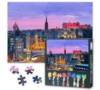 Edinburgh Scotland Cityscape Jigsaw Puzzle 1000 Pieces for Adults Capital City Landscape Puzzle Scottish Architecture Wall Art Home Decor Living Room Challenge 27.5x19.7 Inch