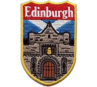 Edinburgh Scotland Shield Patch (3 Inch) Embroidered Iron-on or Sew-on Badge Travel Souvenir Emblem Perfect for Backpacks, Hats, Bags, Crafts, Gift Patches