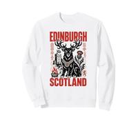 Edinburgh Scotland Stag Guardian Celtic Travel Art Sweatshirt
