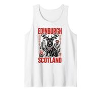 Edinburgh Scotland Stag Guardian Celtic Travel Art Tank Top
