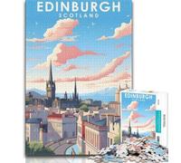 Edinburgh Scotland Travel 1000 Piece Jigsaw Puzzles for Teenagers,Learning Educational Toy for Is Ideal As A Gift for The Whole Family 38x26cm