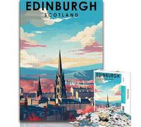 Edinburgh Scotland Travel Jigsaw Puzzles 1000 Pieces for Adults Teens,Toys Educational Games Stress Relieving Suitable for Desktop Decoration 50x75cm