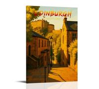 Edinburgh Scotland Vintage Travel Art Poster Picture Print Wall Art Canvas Artworks Room Aesthetic 12x18inch(30x45cm)