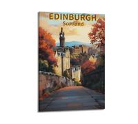 Edinburgh Scotland Vintage Travel Art Posters Wall Art Canvas Prints Hanging Picture Home Decors Idea 08x12inch(20x30cm)