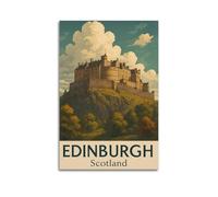 Edinburgh,Scotland Vintage Travel Commemorative Poster Canvas Room Aesthetic Wall Art Prints Home Modern Decor 16x24inch(40x60cm)