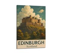 Edinburgh,Scotland Vintage Travel Commemorative Poster Wall Art Canvas Living Room Bedroom Decor Artworks 24x36inch(60x90cm)