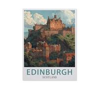 Edinburgh Scotland Vintage Travel Poster，Puzzle 1000 Piece Jigsaw Puzzles for Adults, Classic Puzzle Difficult Puzzle for Kids Teenagers Educational Game Toys Gift for Home Travel（50x70cm）-AY34