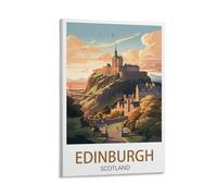Edinburgh Scotland Vintage Travel Poster Sunset 12x18inch(30x45cm) Canvas Wall Art Posters for Living Room Decor Paintings for Home Decor